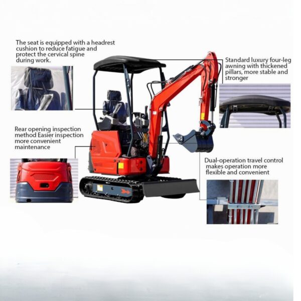 KUVUO WY-E18A Mini Excavator 1.8Ton: 15HP Power, 2890mm Digging Height & Compact Design for Versatile Projects - Image 3