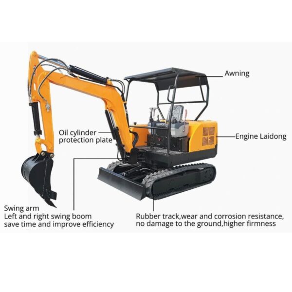 KUVUO WY-E25A Mini Excavator 22.1HP Laidong Engine, 2400mm Digging Depth - Compact Power for Various Projects - Image 4