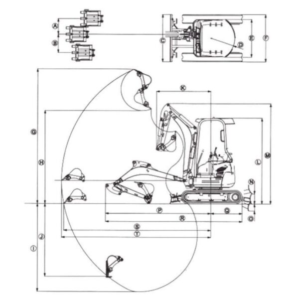 KUVUO WY-E20sr Mini Excavator - Powerful 11.8kW Engine, 2460mm Digging Depth, and Compact Design - Image 4