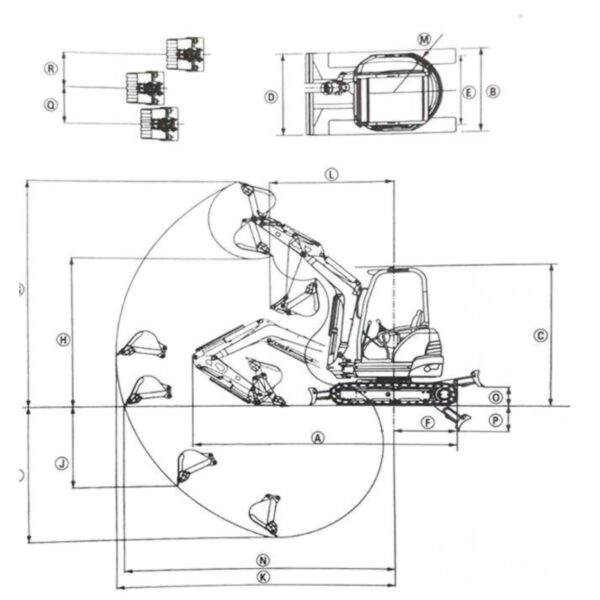 KUVUO WY-E25sr Mini Excavator - 2050mm Digging Depth with Efficient 3TNV76-P Engine - Image 4