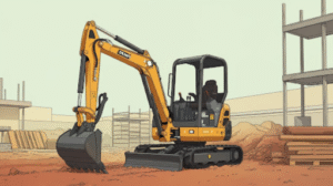 Compact Excavator with Cabin
