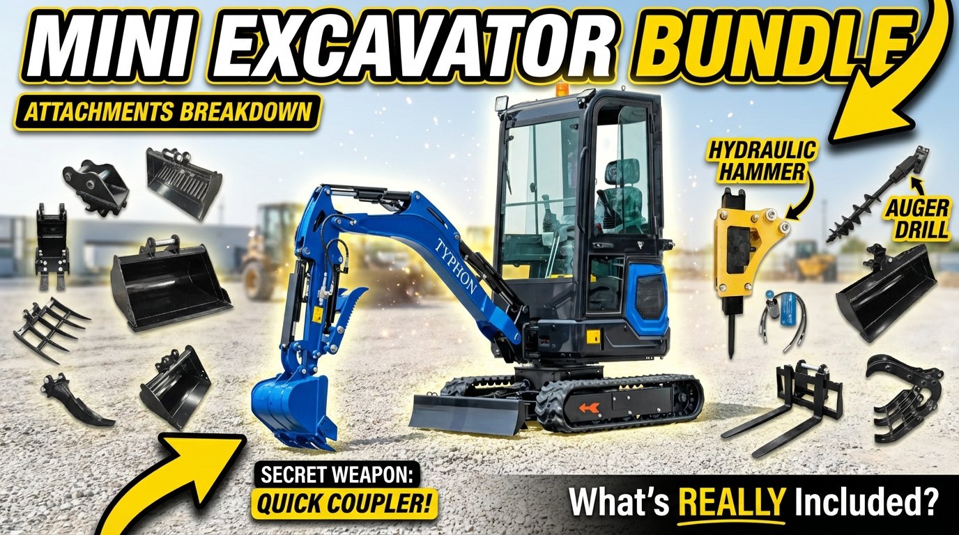 What Comes With a Mini Excavator With Attachments: A Real Bundle Breakdown 1 Create a youtubestyle 202602230853