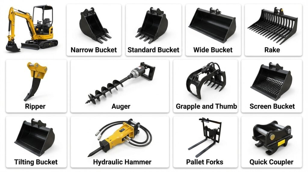 What Comes With a Mini Excavator With Attachments: A Real Bundle Breakdown 6 Prompt create an 202602230908