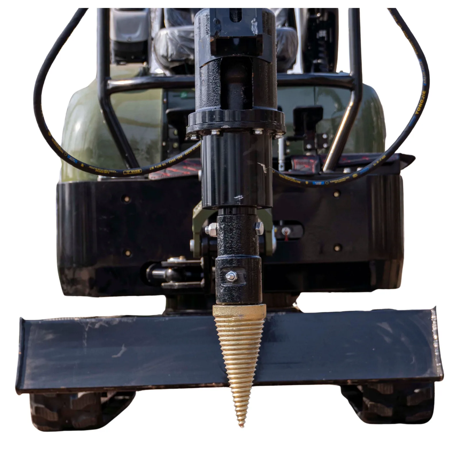 Mini Excavator Hydraulic Wood Splitter Drill Attachment 150mm Compatible 2 Mini Excavator Hydraulic Wood Splitter Drill Attachment 150mm Compatible - Image 2