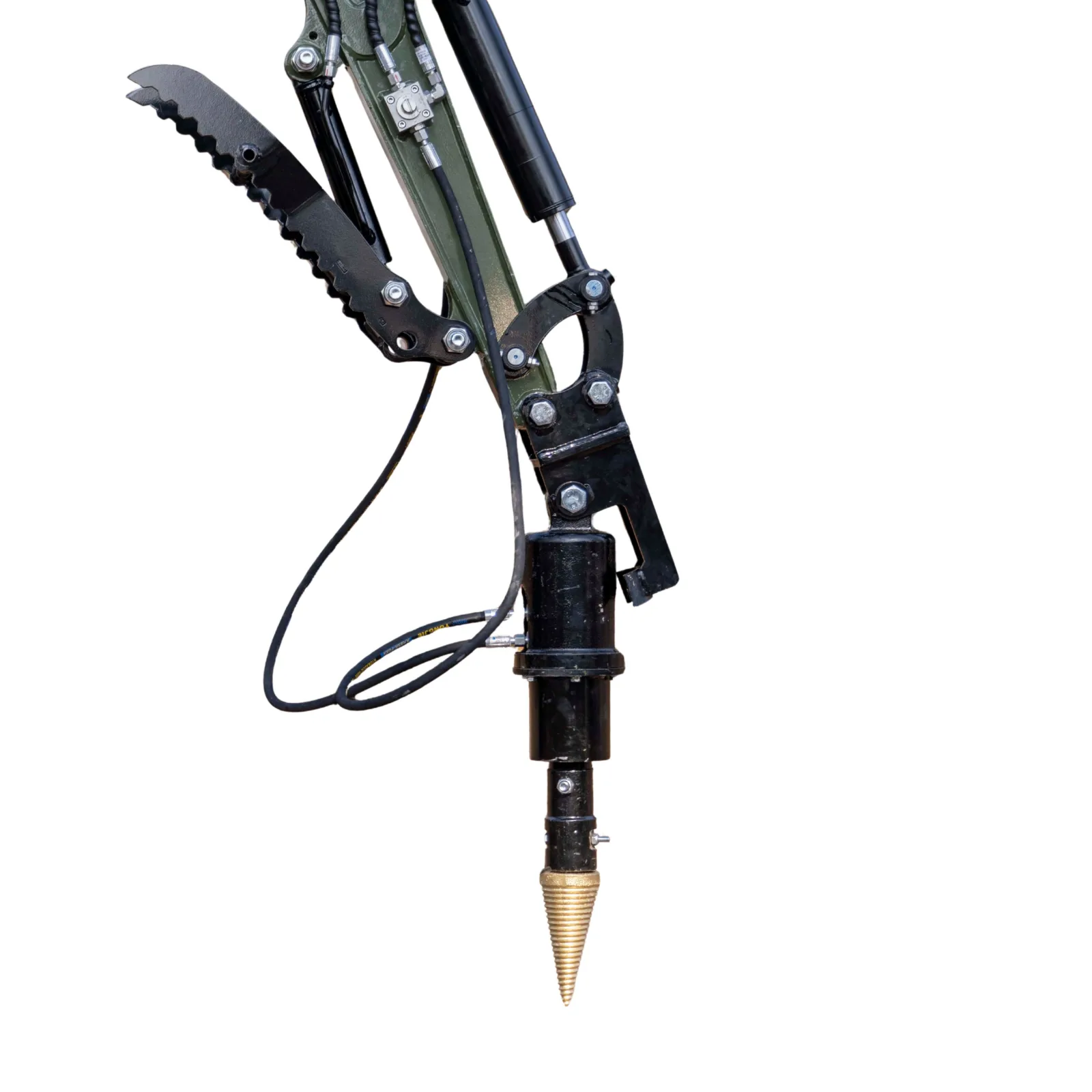 Mini Excavator Hydraulic Wood Splitter Drill Attachment 150mm Compatible 4 Mini Excavator Hydraulic Wood Splitter Drill Attachment 150mm Compatible - Image 4