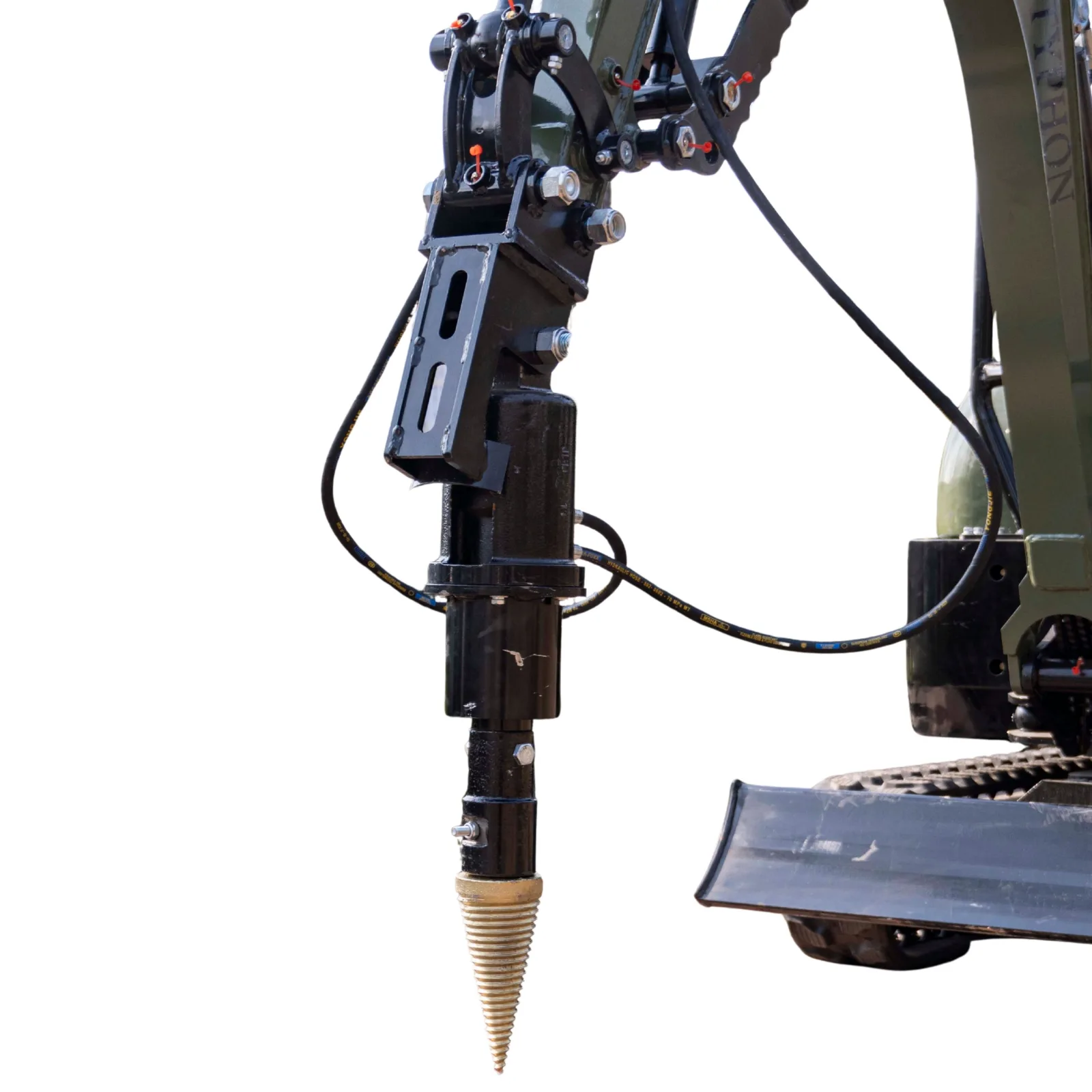 Mini Excavator Hydraulic Wood Splitter Drill Attachment 150mm Compatible 5 Mini Excavator Hydraulic Wood Splitter Drill Attachment 150mm Compatible - Image 5